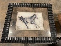 Framed Picture - Horse Drawing / Running Right