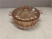 Pink Depression Candy Dish w/ Cover
