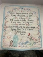 Vintage Needle Point Prayer Tapestry