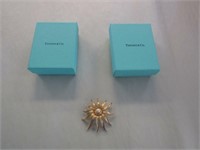 2 Tiffany Jewelry Boxes & Vintage Pearl Brooch