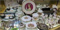 Shelf Lot. Queen Elizabeth Cups Saucers, Plate,