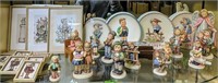 Shelf Lot Hummel Figurines, Pictures, Plates,