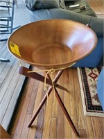 Heirloom cherry wooden bowl (17.5" dia.) w/ stand