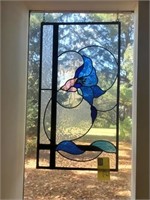 stained glass window hanging