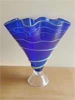 art glass vase, signed Hershey
