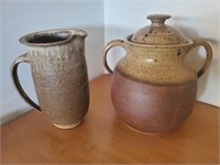 2 piece of Bishop Hill pottery (damaged)