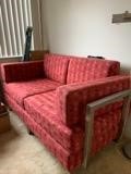 2 cushion chrome and upholstery loveseat