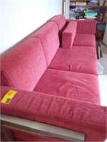 3 cushion chrome and upholstery sofa