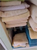 2 shelves of towels