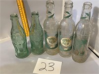 Vintage Bottle Lot of 5 including Coke, Royal Palm