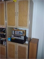 Rattan & wood entertainment center(excludes