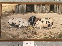 Barnyard Art on Canvas Framed