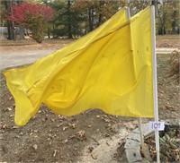 2 YELLOW Flags w/ pole