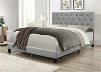Home Design UMI UPHOLSTERED Panel Bed (Queen, Gry)