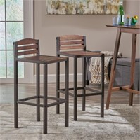 Noble House Indoor Acacia Barstools Set of 2