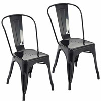 Clayhatchee Metal Slat Back Dining Chairs (2)