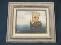 Painting, Boat at sea
