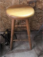 Wooden Stool w/ Carved Legs