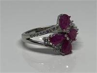 STERLING SILVER RUBY RING