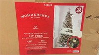 Wondershop 9’ flocked Douglas Fir lit tree