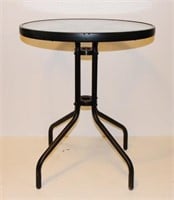 (2) 24" ROUND PATIO TABLES WITH TEMPERED GLASS TOP