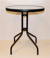 (3) 24" ROUND PATIO TABLES WITH TEMPERED GLASS TOP