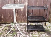 SQUARE PATIO PUB TABLE WITH TEMPERED GLASS TOP