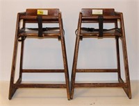 (2) SOLID WOOD HIGH CHAIRS