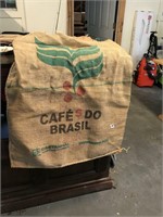 2 Burlap Café's Do Brasil Coffee Sacks