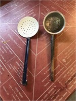 Vintage Metal Ladle And Strainer