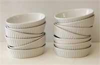 LOT OF 14, 4" X 6" OBLONG DISHES, WHITE