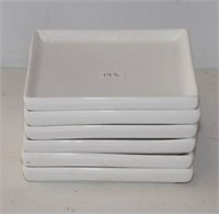 LOT OF 6, 5" X 5" SQUARE PLATES, WHITE