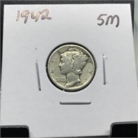 1942 MERCURY SILVER DIME