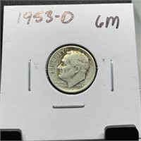 1953-D ROOSEVELT SILVER DIME