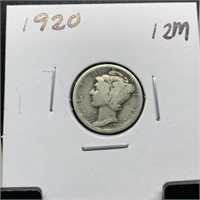 1920 MERCURY SILVER DIME