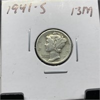 1941-S MERCURY SILVER DIME