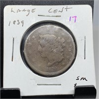 1839 LARGE CENT COIN