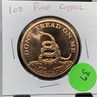 1 OZ .999 COPPER BULLION COIN