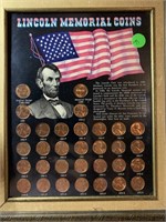 LINCOLN MEMORIAL COINS FRAMED BU