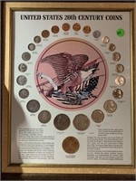 US 20TH CENTURY COINS FRAMED SILVER COINS
