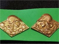 G.W.A.C. Paiar of Vintage Brass Pins