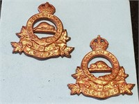CA 1920 ROYAL CANADIAN ARMY PAY CORPS BADGES (2)