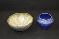 2 Handmade Pottery Pieces By Victor Krause