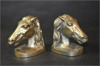 2 Cast Horse Head Bookends