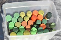 Tote of Florescent Spray Paint