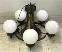 Metal Light Fixture with Globe Shades