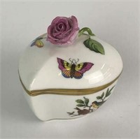 Herend Hungary Hand Painted Trinket Box