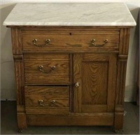 Marble Top Wash Stand on Casters