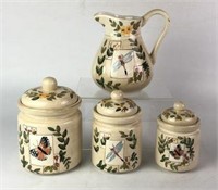 Butterfly & Dragonfly Canisters & Pitcher