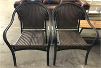 Metal Patio Chairs with Woven Seats and Backs